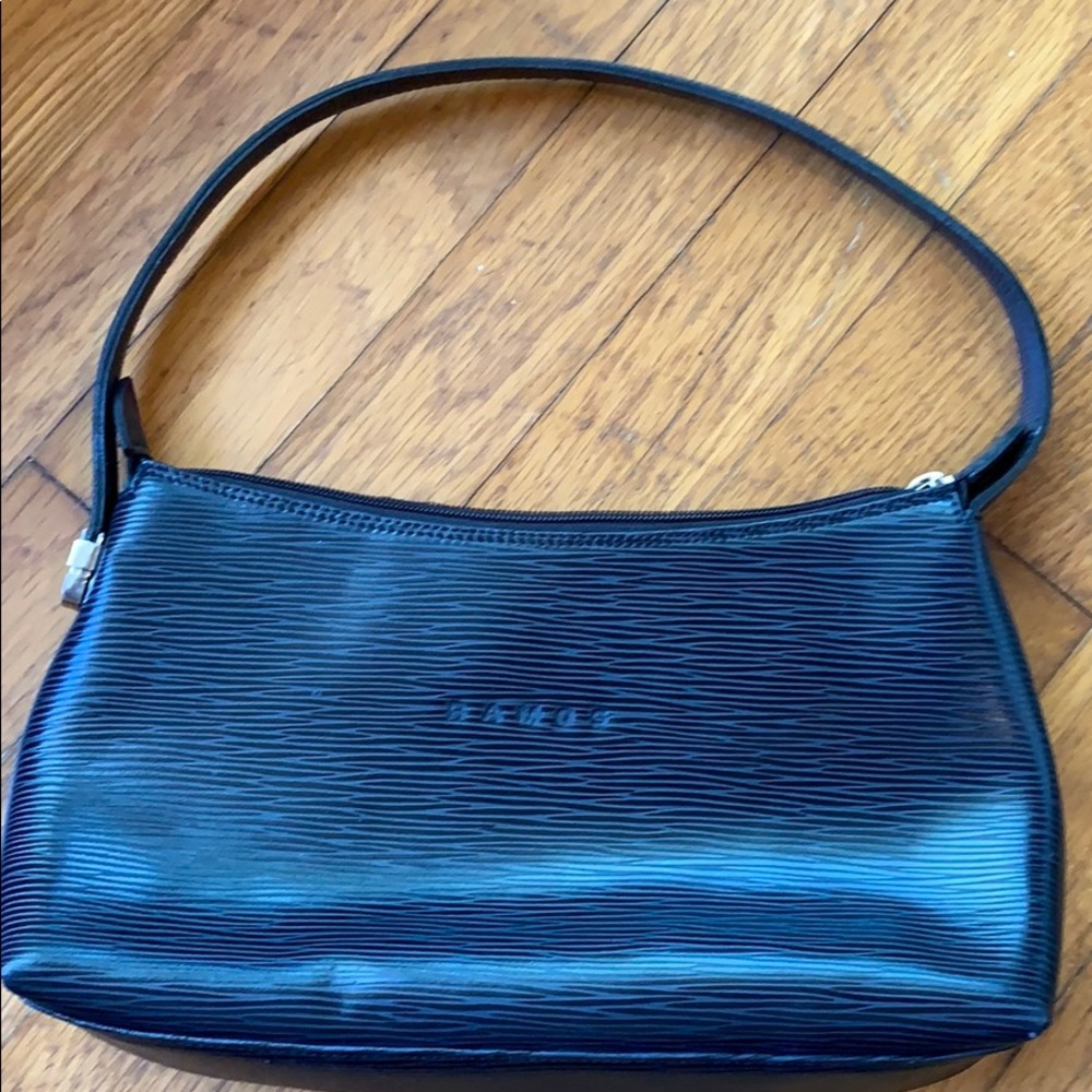 Ramos black leather bag with etched detailing